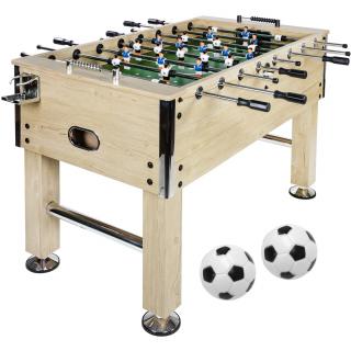 GAMES PLANET Drevený Stolný Futbal LEEDS  140 x 73 x 87 cm, svetlo hnedý