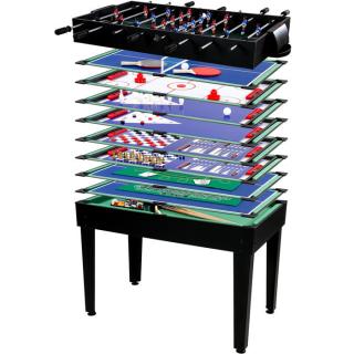 GAMES PLANET Multihra 15v1, stolný futbal, biliard, stolný tenis, poker, Air hokey, čierny