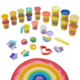 Hasbro Sada Plastelína Play-Doh Happy Colors 21ks + Trblietky + Formičky + Valček