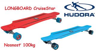 Hudora LONGBOARD CruiseStar skateboard 12813, nosnosť 100kg, červený