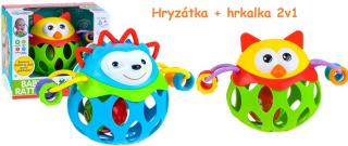 JOKO Detské hryzátko, hrkalka, mäkká hračka 2v1