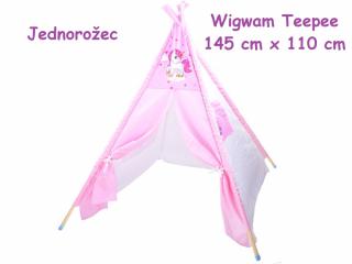 JOKO Detský stan Teepe Wigwam Jednorožec 145cm, ružový