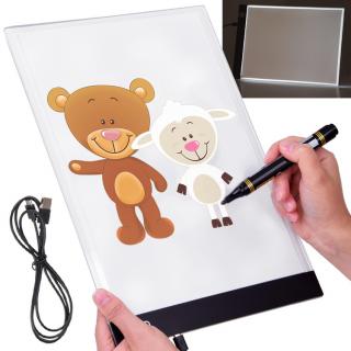 JOKO Detský Tablet s LED svetlom na obkresľovanie, Podsvietená LED Tabuľa + USB nabíjací kábel