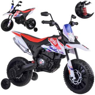 JOKO Elektrická Motorka APRILIA RX125, penové kolesá, kožené sedadlo, červená