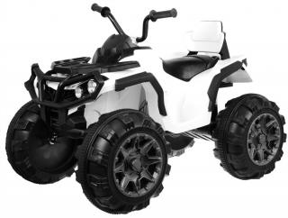 Joko Elektrická štvorkolka ATV 2x45W, Kožené sedadlo, Penové Odpružené kolesá, rádio, USB, biela