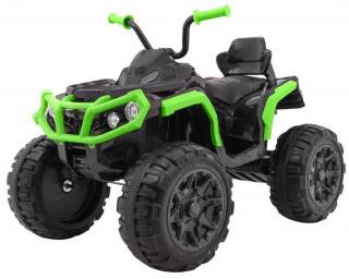Joko Elektrická štvorkolka ATV 2x45W, Kožené sedadlo, Penové Odpružené kolesá, Rádio, USB, čierno-zelená
