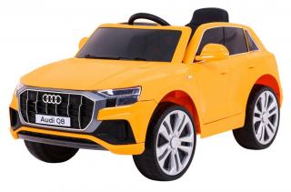 JOKO Elektrické autíčko Audi Q8 Lift, penové kolesá, kožené sedadlo, USB, MP3, žlté