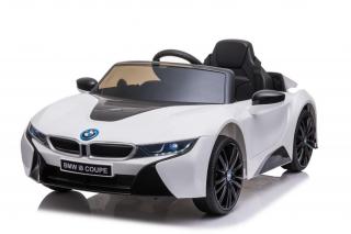 JOKO Elektrické autíčko BMW I8 COUPE LIFT, penové kolesá, kožené sedadlo, USB, MP3, biele