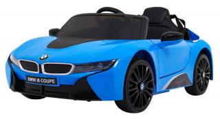 JOKO Elektrické autíčko BMW I8 COUPE LIFT, penové kolesá, kožené sedadlo, USB, MP3, modré