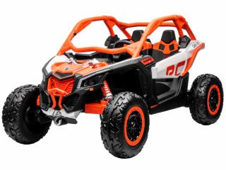 JOKO Elektrické autíčko BUGGY Can-am Maverick 4x4, motor 4x200W, batéria 24V, Dvojmiestne sedadlo, penové kolesá, nosnosť 50kg, oranžové
