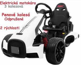 JOKO Elektrické autíčko, elektrická Motokára, 3-kolesová, Bolid XR-1, penové kolesá, biela ()
