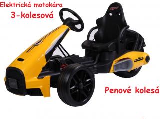 JOKO Elektrické autíčko, elektrická Motokára, 3-kolesová, Bolid XR-1, penové kolesá, žltá ()
