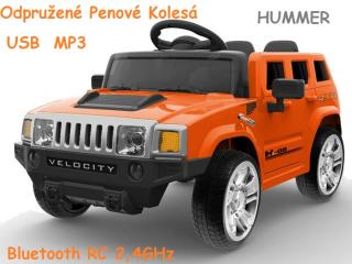 JOKO Elektrické autíčko HUMMER VELOCITY, penové kolesá, USB, MP3, RC, oranžové ()