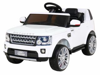 JOKO Elektrické autíčko Land Rover Discovery, penové kolesá, kožené sedadlo, biele