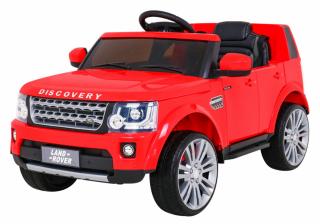 JOKO Elektrické autíčko Land Rover Discovery, penové kolesá, kožené sedadlo, červené