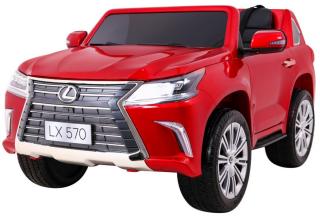 JOKO Elektrické autíčko Lexus LX570, Lakované, pohon 4x4, penové kolesá, kožené sedadlo, FM rádio, červené