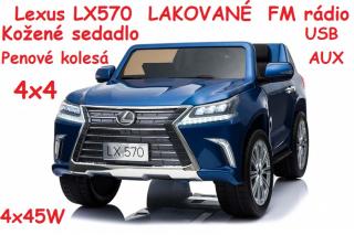 JOKO Elektrické autíčko Lexus LX570, Lakované, pohon 4x4, penové kolesá, kožené sedadlo, FM rádio, modré