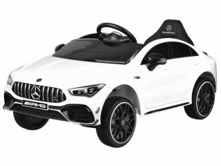 JOKO Elektrické Autíčko Mercedes AMG CLA 45s 4x4, penové kolesá, kožené sedadlo, Efekt HOJDANIA, biele