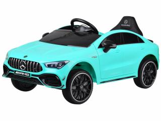 JOKO Elektrické Autíčko Mercedes AMG CLA 45s 4x4, penové kolesá, kožené sedadlo, Efekt HOJDANIA, modré