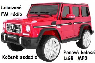 JOKO Elektrické autíčko Mercedes G65, Lakované, kožené sedadlo, penové kolesá, FM rádio, červené