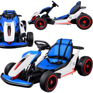 JOKO Elektrické Autíčko Motokára Gokart s Funkciou Drift 2x200W 24V, Penové kolesá, modrá