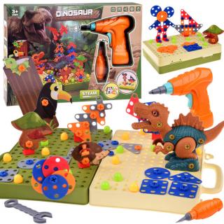 JOKO Konštrukčná Stavebnica 3D Dinosaury v Pralese + vŕtačka na batérie