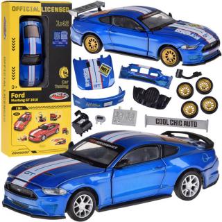 JOKO Kovové autíčko Ford Mustang GT Tuning s vymeniteľnýmí dielmi 1:42, modré