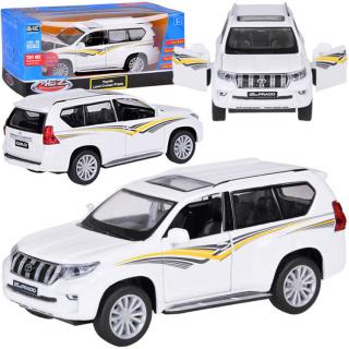 JOKO Kovové Auto TOYOTA LAND CRUISER PRADO SUV so svetlom a zvukom + otváracie dvere, biele