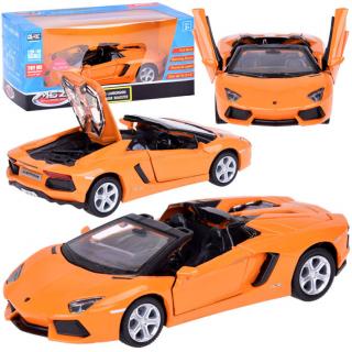 JOKO Kovový Model Auto Lamborghini Aventador Roadster 1:32 so svetlom a zvukom + otváracie dvere, oranžové
