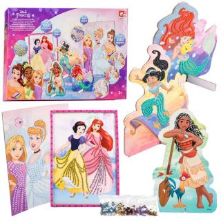 JOKO Kreatívna súprava Diamantové obrázky Disney Princezny, Diamantové maľovanie pre deti, Popoluška, Rapunzel, Snehulienka, Moanna