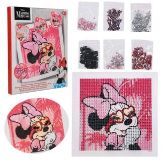 JOKO Kreatívna súprava Diamantový obrázok Disney Minnie Mouse, Diamantové maľovanie pre deti, ružový