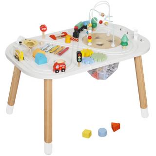 JOKO Montessori Interaktívny Stôl s Vláčikom + Xylofón, Vkladačka, autíčka, sieť na hračky