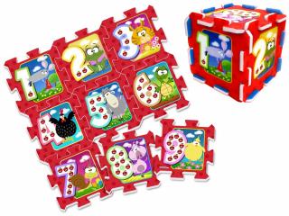 JOKO Penové puzzle Zvieratká + čísla 9ks 31cm x 31cm