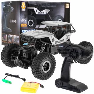 JOKO RC Autíčko Jeep Crawler Monster 1:18 4x4, dosah 40m, strieborné