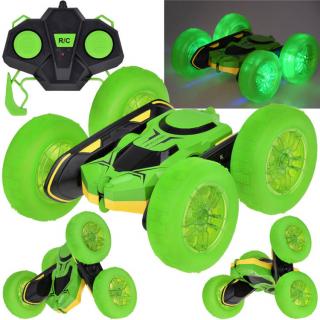 JOKO RC Auto STUNT Rolling s Otáčaním o 360 Stupňov na diaľkové ovládanie, obojstranné, so svetlom, zelené