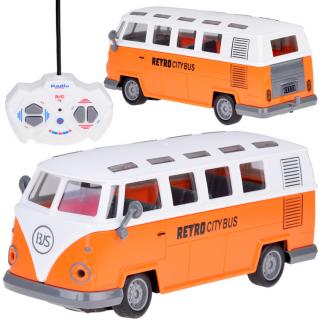 JOKO RC Autobus RETRO so svetlom na diaľkové ovládanie, oranžový
