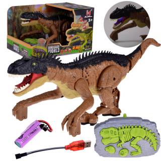 JOKO RC Dinosaurus na diaľkové ovládanie so svetlom a zvukom, hnedý