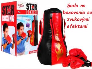 JOKO Súprava na boxovanie pre deti, boxerské vrece so zvukovými efektami, boxerské rukavice, červené