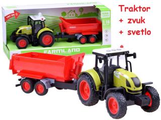 JOKO Traktor s vlečkou + zvuk + svetlo, zelený