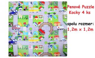 JOKO Veľké Penové puzzle mesto s cestami a ulicami 1,2m x 1,2m