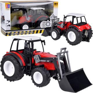 JOKO Veľký Traktor 33cm s pohyblicým ramenom a lyžicou a Veľkými kolesami, červený