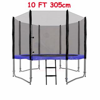 JOKO Záhradná Trampolina 305cm 10FT s kovovu konštrukciou + ochranná sieť + rebrík 2v1, modrá