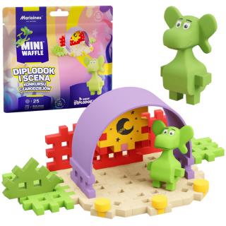 Marioinex Dragon Diplodocus a Jungle Mini waffle 25 kusov 3D + figúrka