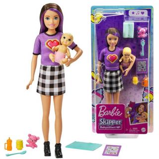 Mattel Bábika Barbie Opatrovateľka s Bábätkom + medvedík