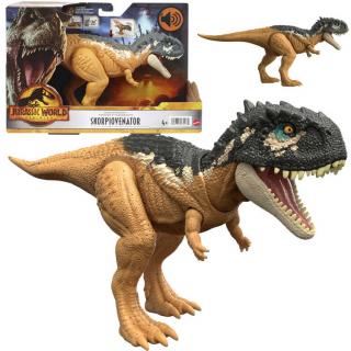 Mattel Jurský Svet Dominion Dinosaurus Skorpiovenator so zvukom, hýbe chvostom, hlavou, otvára ústa, na batérie