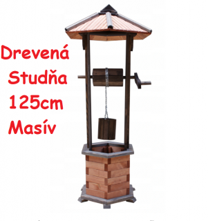MKSTOR Drevená studňa do záhrady dekoračná 125cm, masív