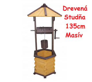 MKSTOR Drevená studňa do záhrady dekoračná 135cm, masív ST22