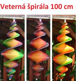 MKSTOR Drevená Veterná špirála 100cm Dúhová