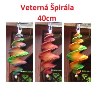 MKSTOR Drevená Veterná špirála 40cm Dúhová