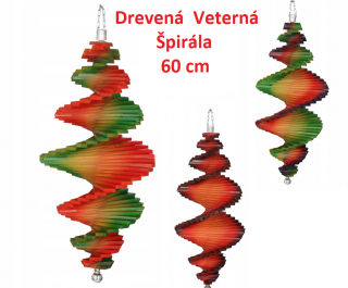 MKSTOR Drevená Veterná špirála 60cm Dúhová